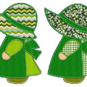 Sunbonnet Sue girl5 machine embroidery Applique design,4 sizes,8 formats(dst,exp,jef,hus,pes,vip,vp3,xxx),instant download,1 zip w/PDF