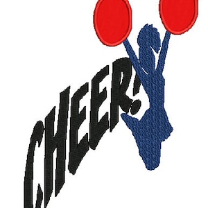 Cheer Applique design machine embroidery, 4 sizes, 8 formats(pes,dst,exp,jef,hus,vip,sew,xxx),Instant download, 1 ZIP file w/PDF