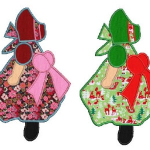Sunbonnet Sue girl4 machine embroidery Applique design,4 sizes,8 formats(dst,exp,jef,hus,pes,vip,vp3,xxx),instant download,1 zip w/PDF