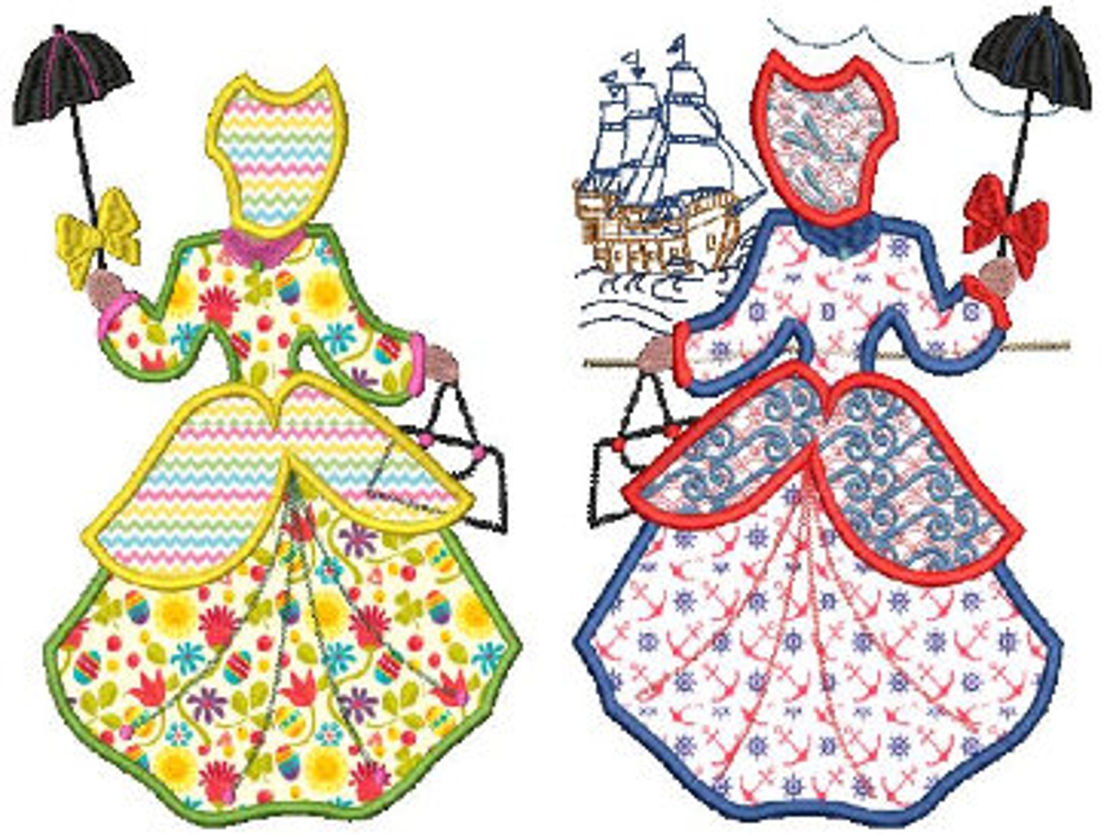 Southern belle machine embroidery applique design 24 sizes8  etsy