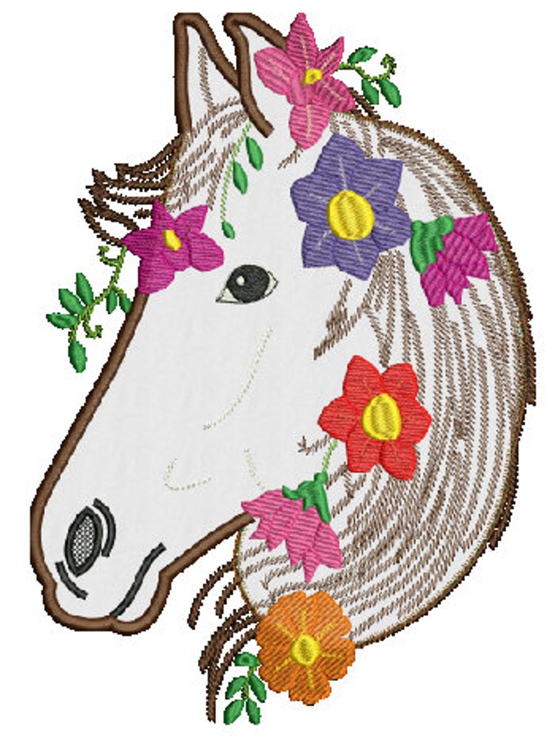 Pretty Horse Embroidery Applique Machine Embroidery 8 - Etsy