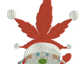 Santa MJ leaf  Machine embroidery reg fill,4 sizes,8 formats(dst,hus,exp,jef,pes,vip,vp3,xxx), instant download,1 zip file w/pdf