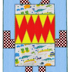 Niños Monster quilt bloque máquina bordado Applique,4 tamaños,8 formatos (dst,exp,jef,hus,pes,vip,vp3,xxx),descarga instantánea,1 archivo zip
