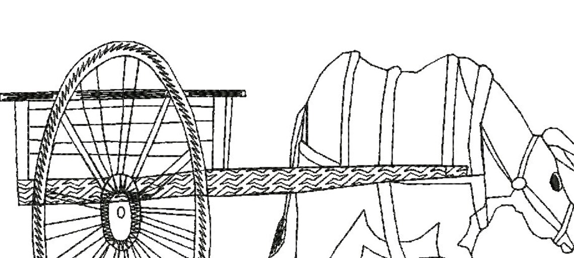 Red river cart custom colorline motif machine embroidery 4  etsy Red river cart custom colorline motif machine embroidery 4  etsy