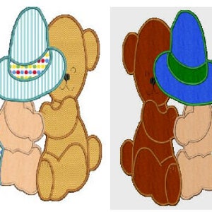 Sunbonnet Sam & Teddy machine embroidery Applique design,4 sizes,8 formats(dst,exp,jef,hus,pes,vip,vp3,xxx),instant download,1 zip w/PDF