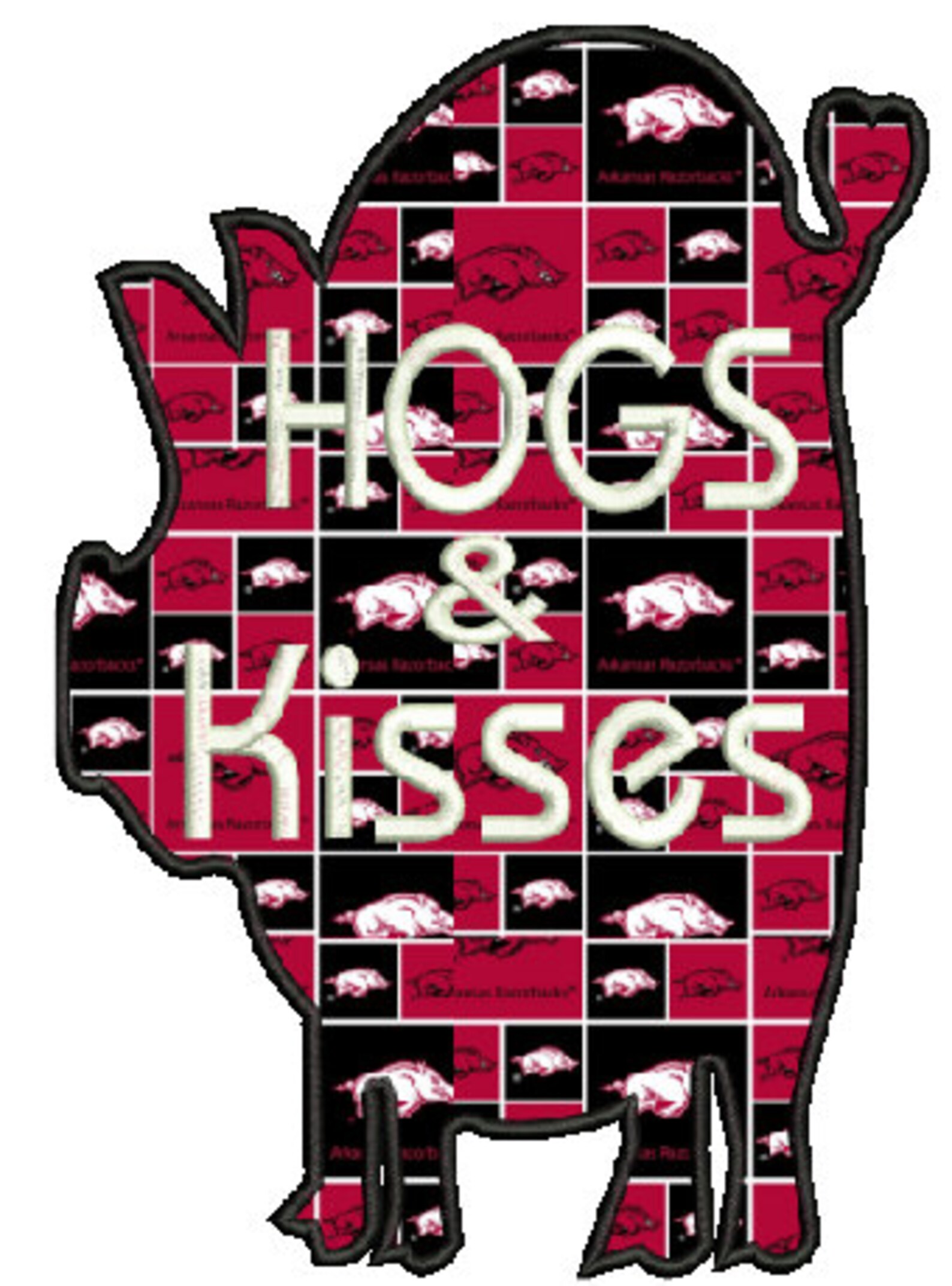 Applique Razorback Arkansas Razorback Fan Embroidery Applique Design,4 Sizes,8 Formats(dst ...