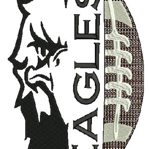 Eagle Football Machine Embroidery, 1 design, 4 sizes,8 formats(dst,exp,hus,jef,pes,xxx,vip,vp3), instant download, 1 zip w/pdf