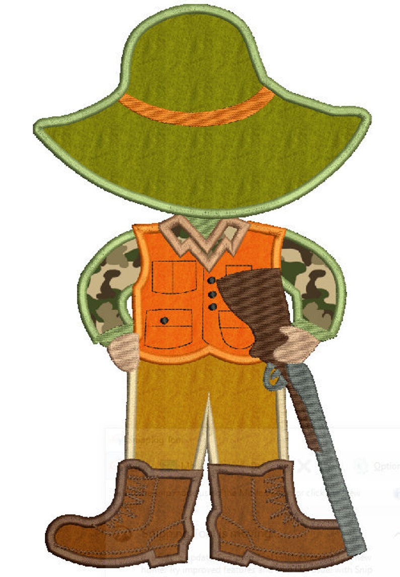 Sam Overall Bill Hunting Machine Embroidery Applique Design4 Etsy Ireland