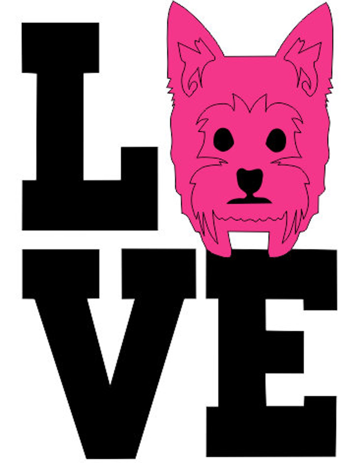 Love Yorkie Machine Embroidery4 Sizes8 - Etsy