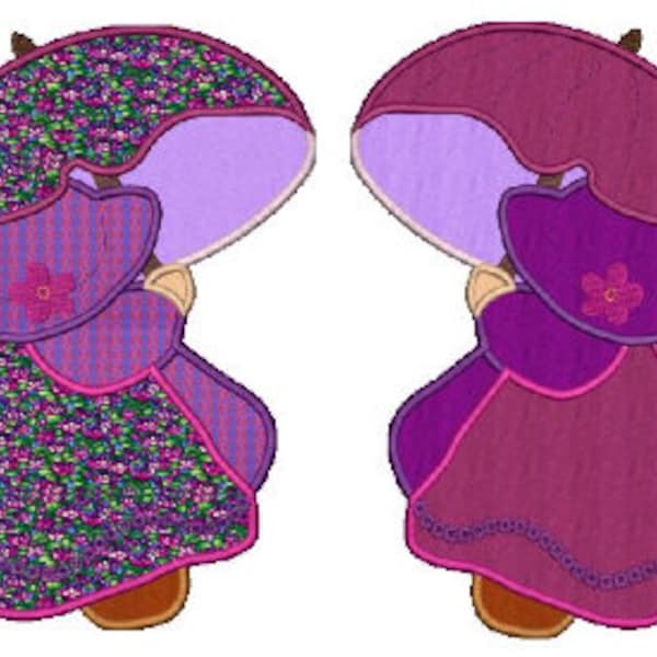 Sunbonnet Sue umbrella machine embroidery Applique,4 sizes,8 formats(dst,exp,jef,hus,pes,vip,vp3,xxx),instant download,1 zip with PDF