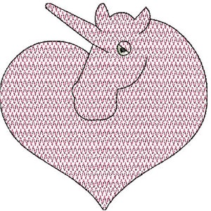 Unicorn Heart Colorline máquina de bordado diseño1, 8 formatos (pes,exp,jef,dst,xxx,hus,vip,vp3), 1 archivo zip, Descarga instantánea w / PDF