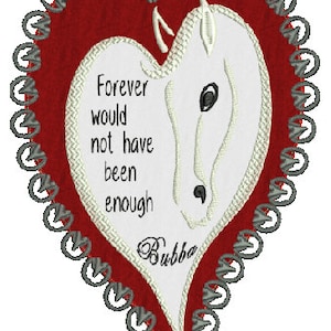 Horse heart &quot;Forever&quot; embroidery applique machine embroidery, 8 formats(pes,exp,jef,dst,xxx,hus,vip,vp3), 1 zip file, Instant download