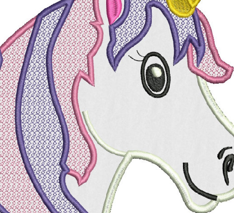2 Unicorn Applique Machine Embroidery Designs 8 Etsy