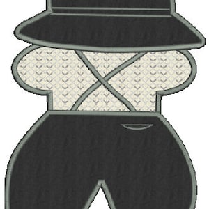 Design7 Sam Overall Bill machine embroidery Applique design,4 sizes,8 formats(dst,exp,jef,hus,pes,vip,vp3,xxx),instant download,1 zip w/PDF