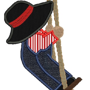 Sunbonnet Sam Swing machine embroidery Applique design,4 sizes,8 formats(dst,exp,jef,hus,pes,vip,vp3,xxx),instant download,1 zip w/PDF