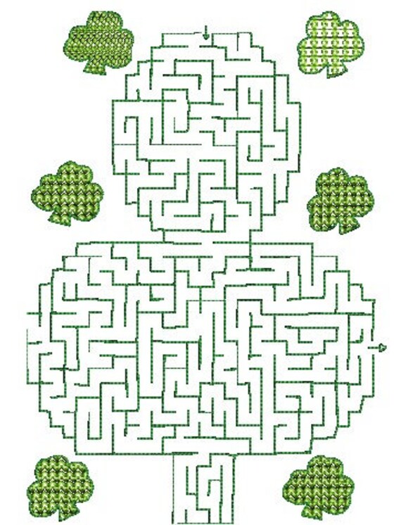 Stpattys day shamrock maze machine embroidery 4 sizes 8 | Etsy