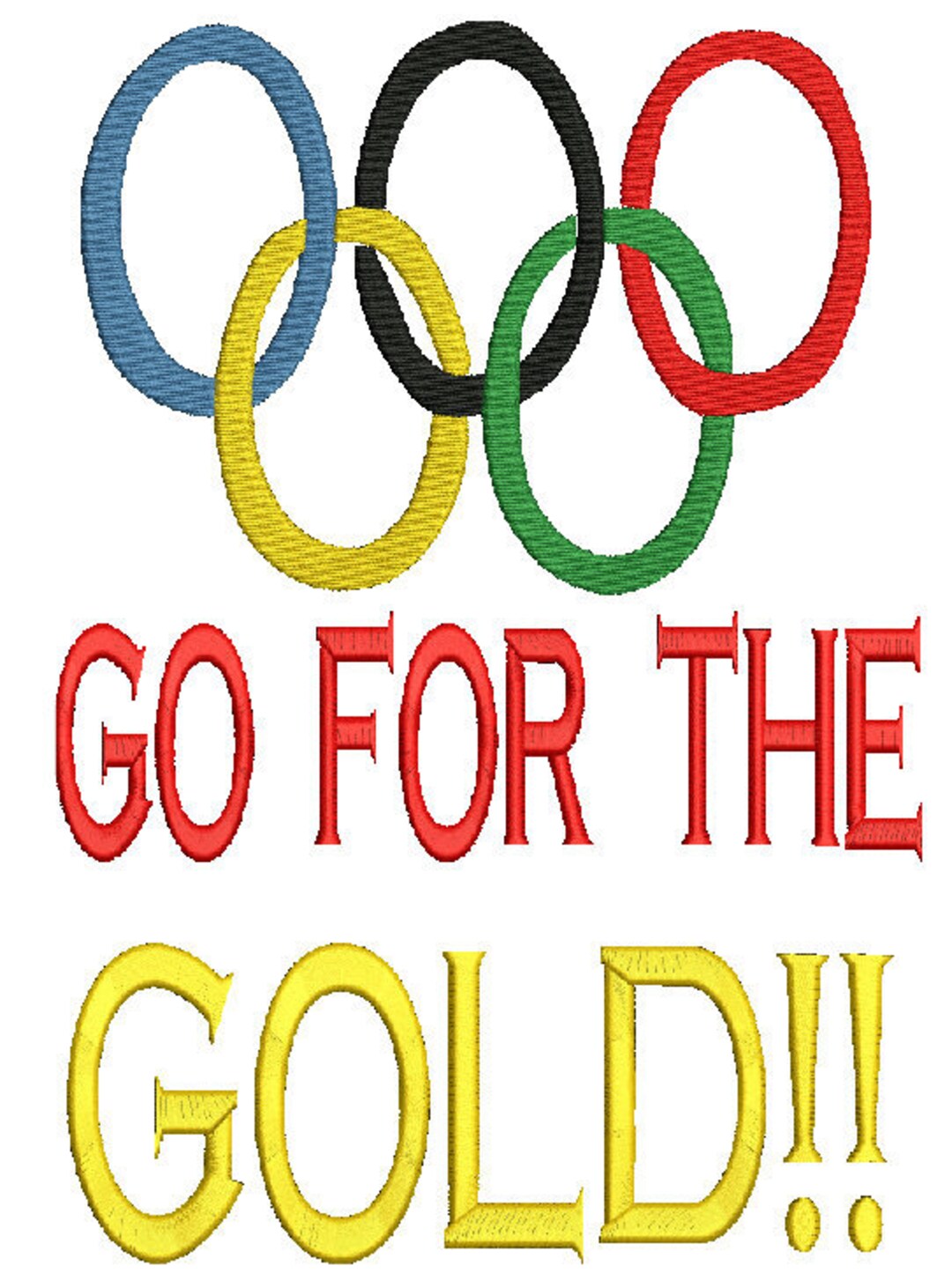 Olympic Go for the Gold Design5 Machine Embroidery 4 Sizes 8 Etsy