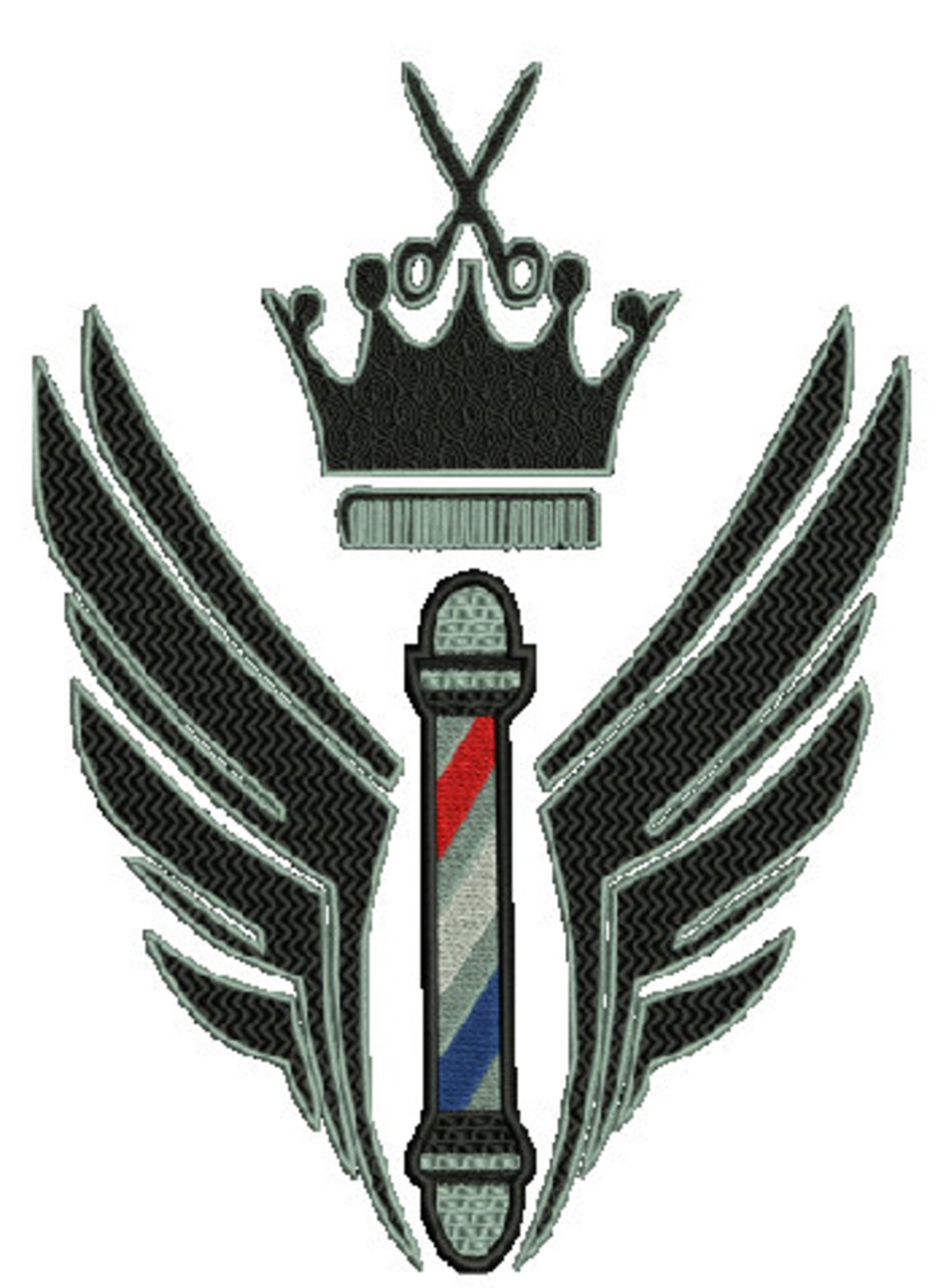 Barber wings design1 design4 sizes 8 Etsy