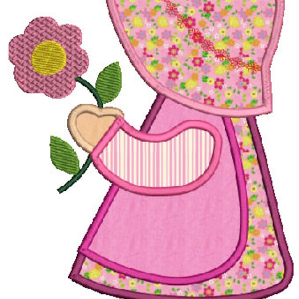 Sunbonnet Sue Doll 8, machine embroidery Applique,4 sizes,8 formats(dst,exp,jef,hus,pes,vip,vp3,xxx),instant download,1 zip w/PDF