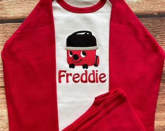 Personalised Hoover Vacuum Embroidered Pyjamas, Soft Keepsake Gift