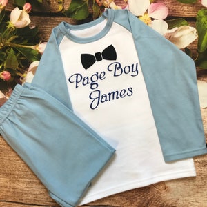 Personalised Pyjamas - Embroidered. Page Boy Wedding Gift, Boys nightwear, personalised boys clothing, baby