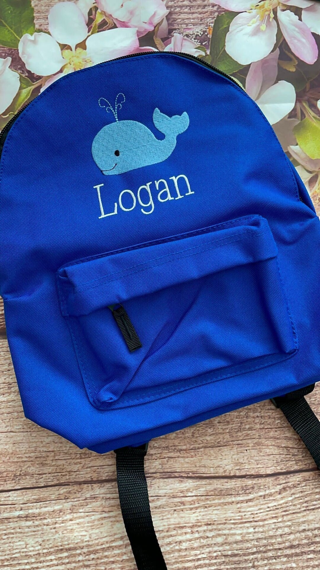 Whale Nursery / Pre-school Mini Embroidered Personalised Rucksack ...
