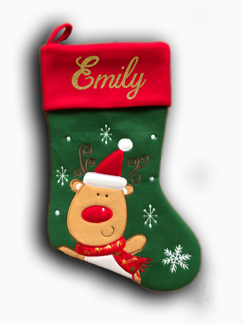 Personalised Christmas Stocking Embroidered / Printed Name Etsy UK