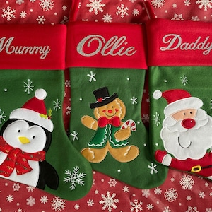 Personalised Christmas Stocking Embroidered / Printed Name Stockings Christmas 2022, Luxury , 40cm Long , Xmas Sock image 1