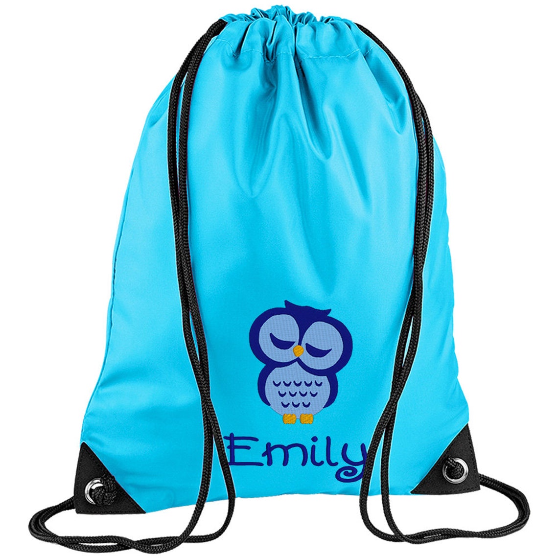 Embroidered Owl Personalised PE Bag Kit Bag Drawstring Bag Etsy