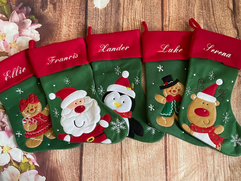 Personalised Christmas Stocking Embroidered / Printed Name Stockings Christmas 2022, Luxury , 40cm Long , Xmas Sock image 5