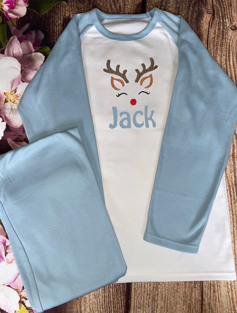 Christmas Pyjamas Embroidered & Personalised With Name. Etsy UK