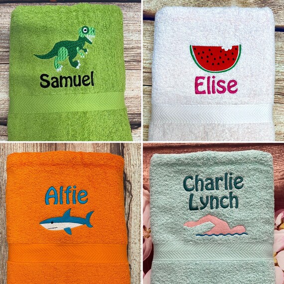 Embroidered Personalised Swimming or Sports Towel. Ideal Gift