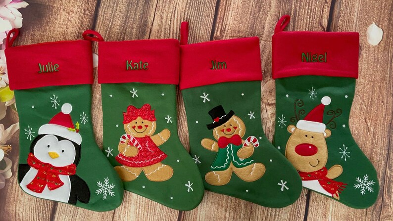 Personalised Christmas Stocking Embroidered / Printed Name Stockings Christmas 2022, Luxury , 40cm Long , Xmas Sock image 3