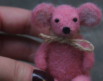 OOAK needle felted Mouse- Koala miniature handmade unique One of a Kind soft sculpture