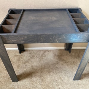 Kids Brick Building table,Activity Table, play desk with Dividers in Slate Finish