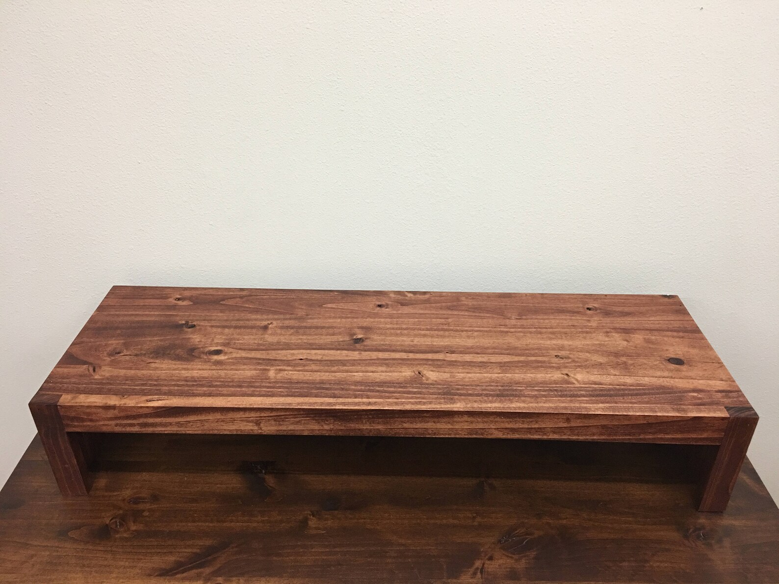 Solid Wood TV Riser Stand in Rustic Style With Mocha Finish - Etsy