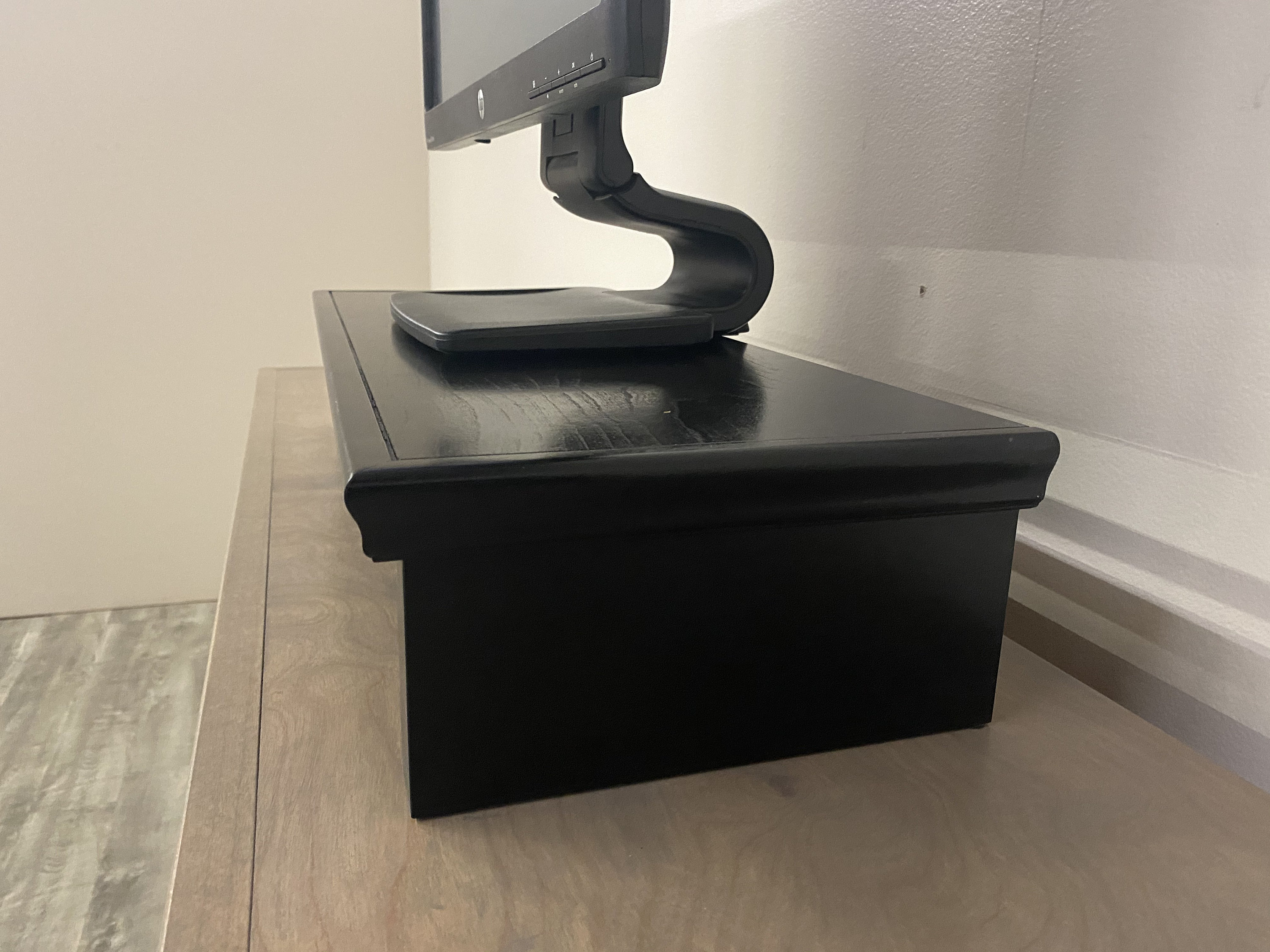 Computer Monitor Stand Traditional Style Birch Wood With Mocha Etsy