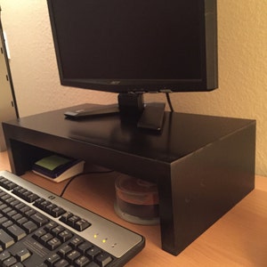 21 Wide TV or Computer Monitor Stand in Red Birch Wood with Black Finish image 4