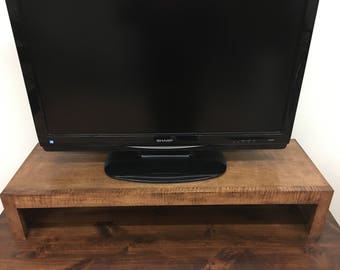 TV Riser Stand Modern Style in Maple Wood with COFFEE Finish
