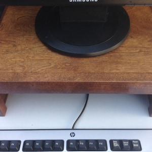 15&quot; Wide TV or Computer Monitor Stand in Red Birch Wood with Black Finish