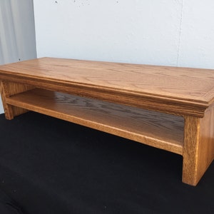 TV Riser Stand Double Tier in Traditional Style with Country Medium Finish