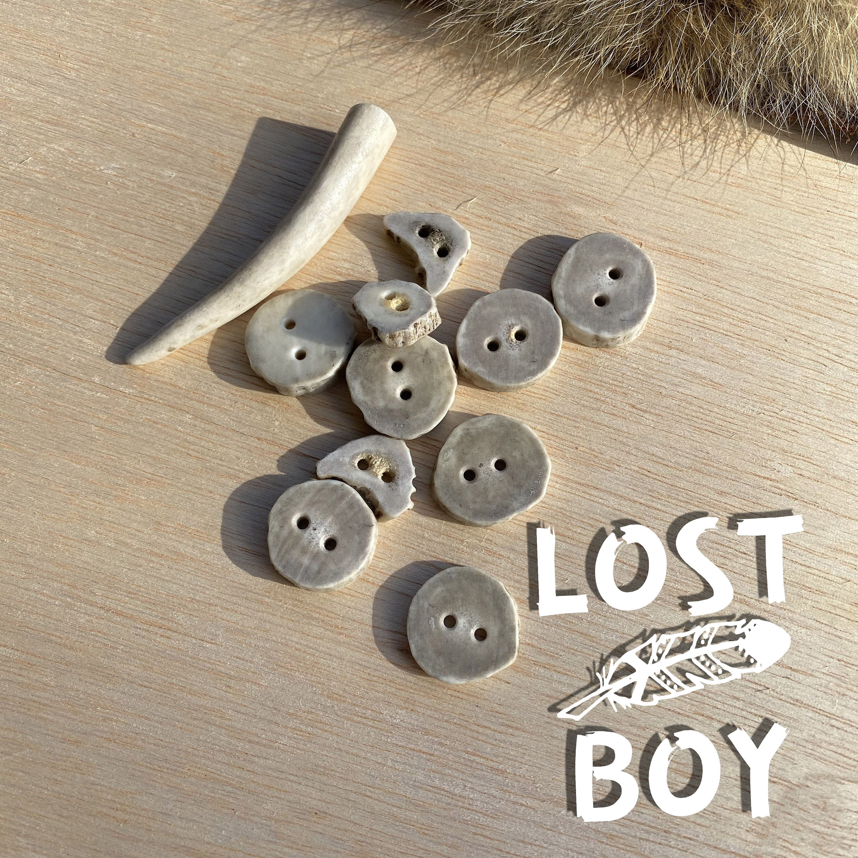 Antler Button Assortment, Whitetail Deer Antler Buttons, Natural ...