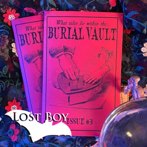 Burial Vault Winter 2023/2024, Horror Zine, Occult Zine, Seance Zine, Ouija Board, Scary Stories
