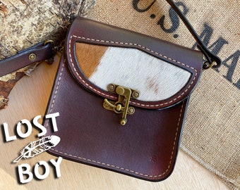Western "Pony Express" Purse, Hand Stitched Full Grain Small Leather Purse, One-Of-A-Kind Cowgirl Purse. Made in USA
