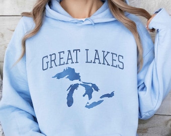 Great Lakes Hoodie, Michigan Sweatshirt Salt Free Lake Michigan Gifts Great Lakes Sweatshirt Up North Hoodie Michigan Apparel