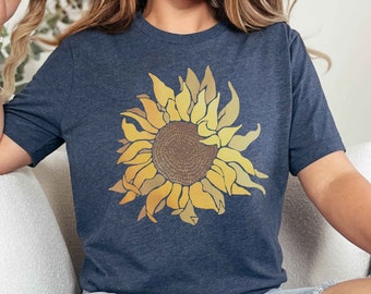 Sunflower Shirt, Flower TShirt for Women Mothers Day Shirt Wildflower Summer Sunflower Gifts For Her Mother's Day Gift Flower Tee