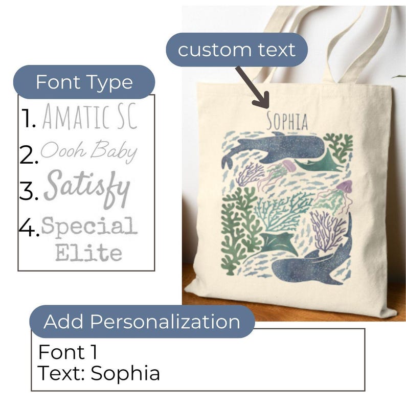 Ocean Tote Bag – Ocean Lover Gift Mermaid Tote Whale Tote bag Ocean Bag Summer Beach Tote Bag Sea Turtle Beach Bag Ocean Theme Gifts Whale Shark - Custom
