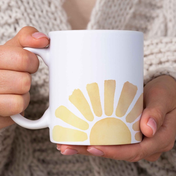 Good Morning Sunshine Mug, Cute Coffee Mug Morning Person Cup Of Sunshine Gift for Friend Hello Sunshine Gifts for Her Happy Sun Mug