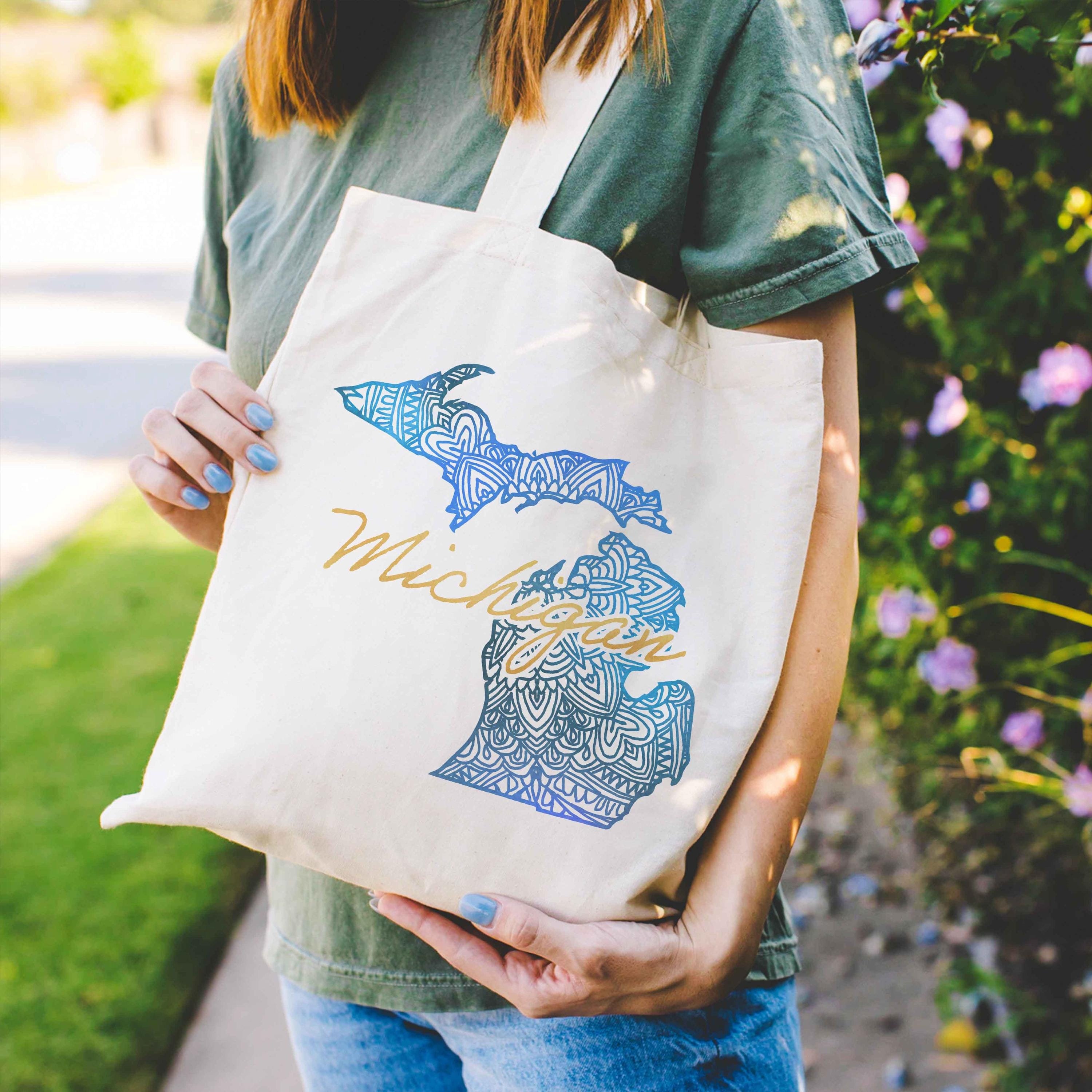 Michigan Tote Bag, Great Lakes Souvenir Canvas Tote Bag Michigan Gift Bag Lake Life Michigan Mom Shopping Bag Up North Michigan Merch