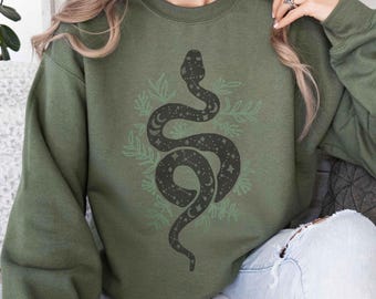 Sudadera de serpiente, regalo espeluznante para mujeres, amantes de las serpientes, sudadera de Halloween para hermanas, sudadera de bruja, sudadera con capucha atrevida para adolescentes